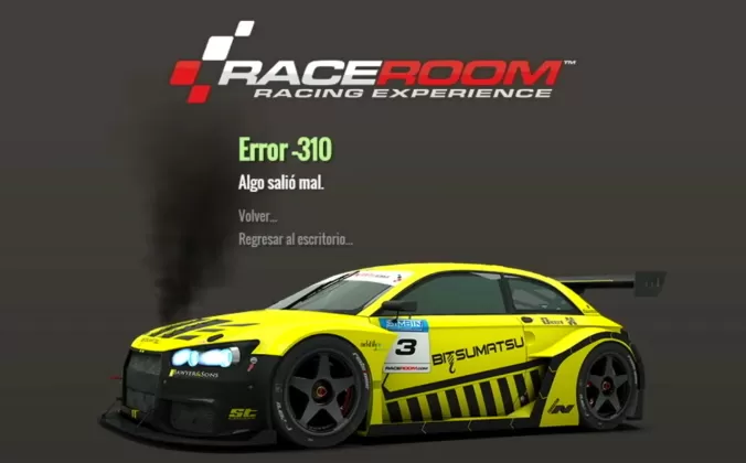 Solución al Error 310, 503 y Game Crashed en RaceRoom Racing Experience