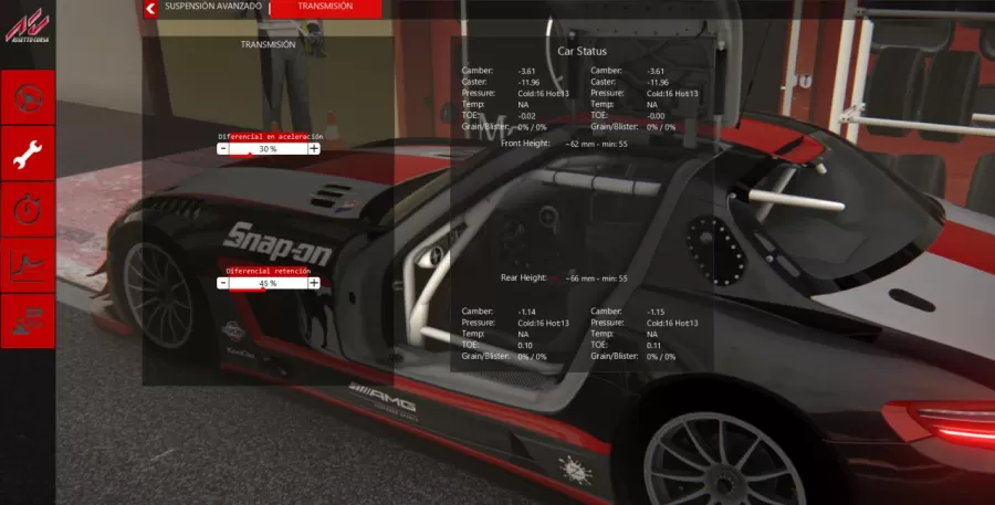 Transmisión y diferencial en Assetto Corsa