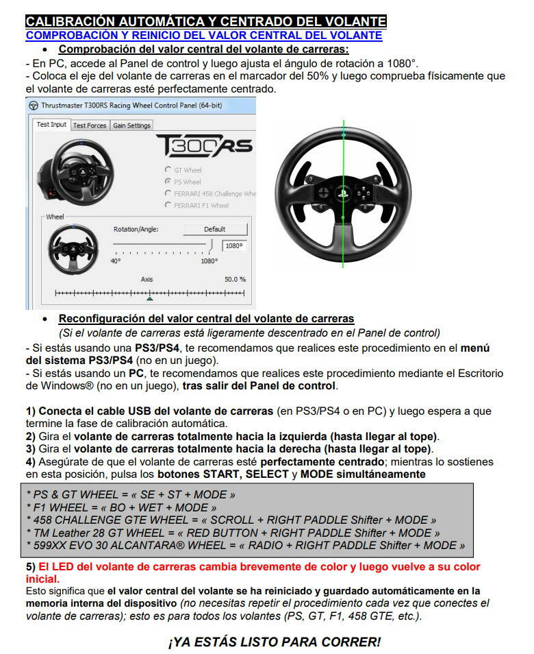 Thrustmaster T300 RS Volante - PS3 / PS4 / PC / Funciona con