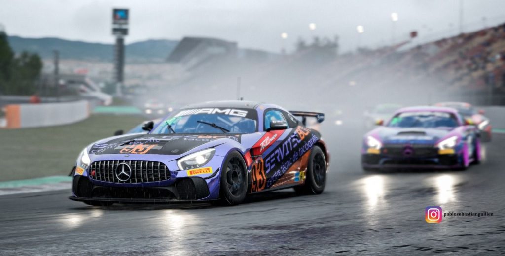 Salida carrera barcelona liga GT4 assetto corsa competizione