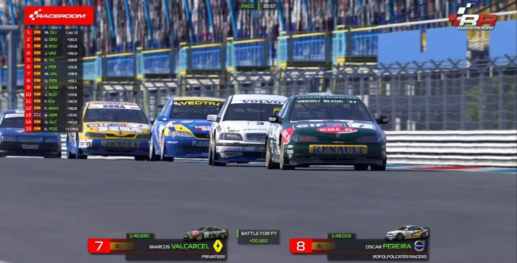 Luchas oscar pereira marcos valcarcel jordi perez en la liga raceroom
