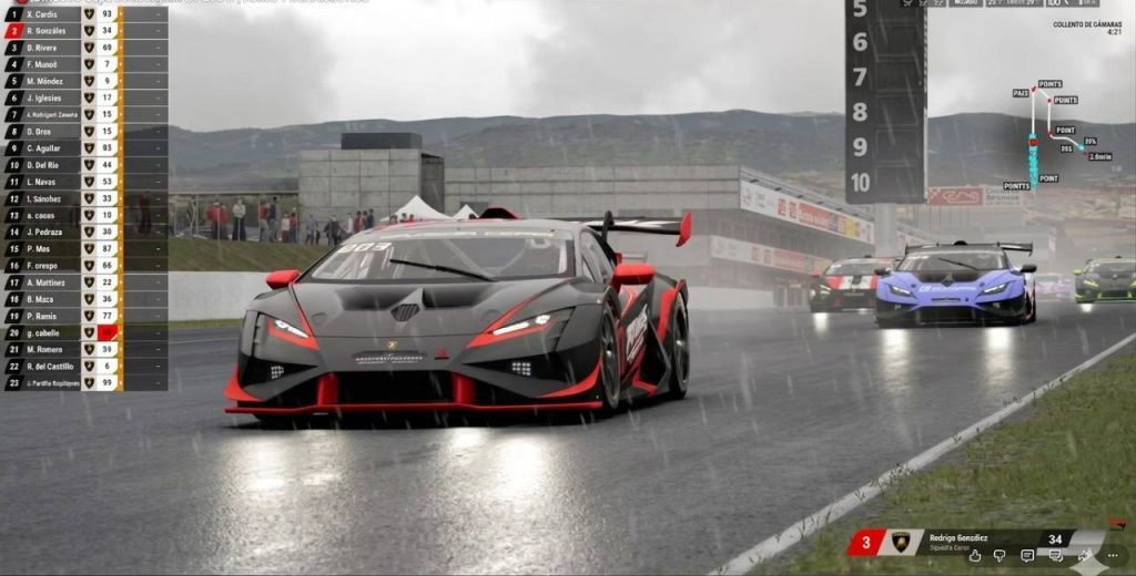 salida en mojado ronda 1 campeonato lamborghini huracan st evo 2 circuito barcelona beto rivera se pone primero antes de la curva 1