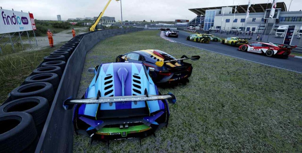 accidente carrera onli assetto corsa competizione salida curva 2 Lamborghini huracan